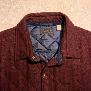 Scotch and Soda WOOL quilted TWEED jacket Button up Maroon Navy Business Casual